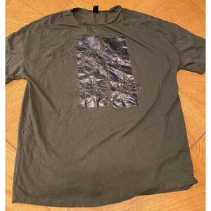 SHEIN Dark Green Skeleton Heart Graphic T-shirt Mens L Short sleeve Halloween